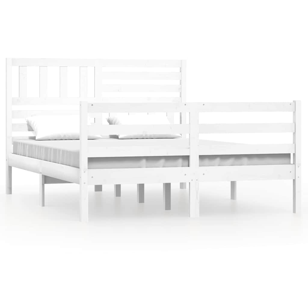 Vidaxl bedframe massief hout wit 120x190 cm