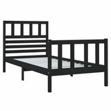 Vidaxl bedframe massief hout zwart 75x190 cm