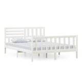 Vidaxl bedframe massief hout wit 150x200 cm