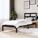 Vidaxl bedframe massief hout zwart 75x190 cm