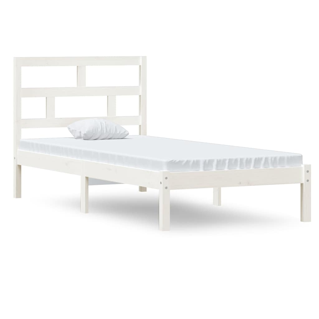 Vidaxl bedframe massief hout wit 90x190 cm