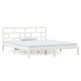 Vidaxl bedframe massief hout wit 135x190 cm