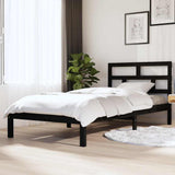 Vidaxl bedframe massief grenenhout zwart 100x200 cm