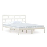 Vidaxl bedframe massief hout wit 150x200 cm