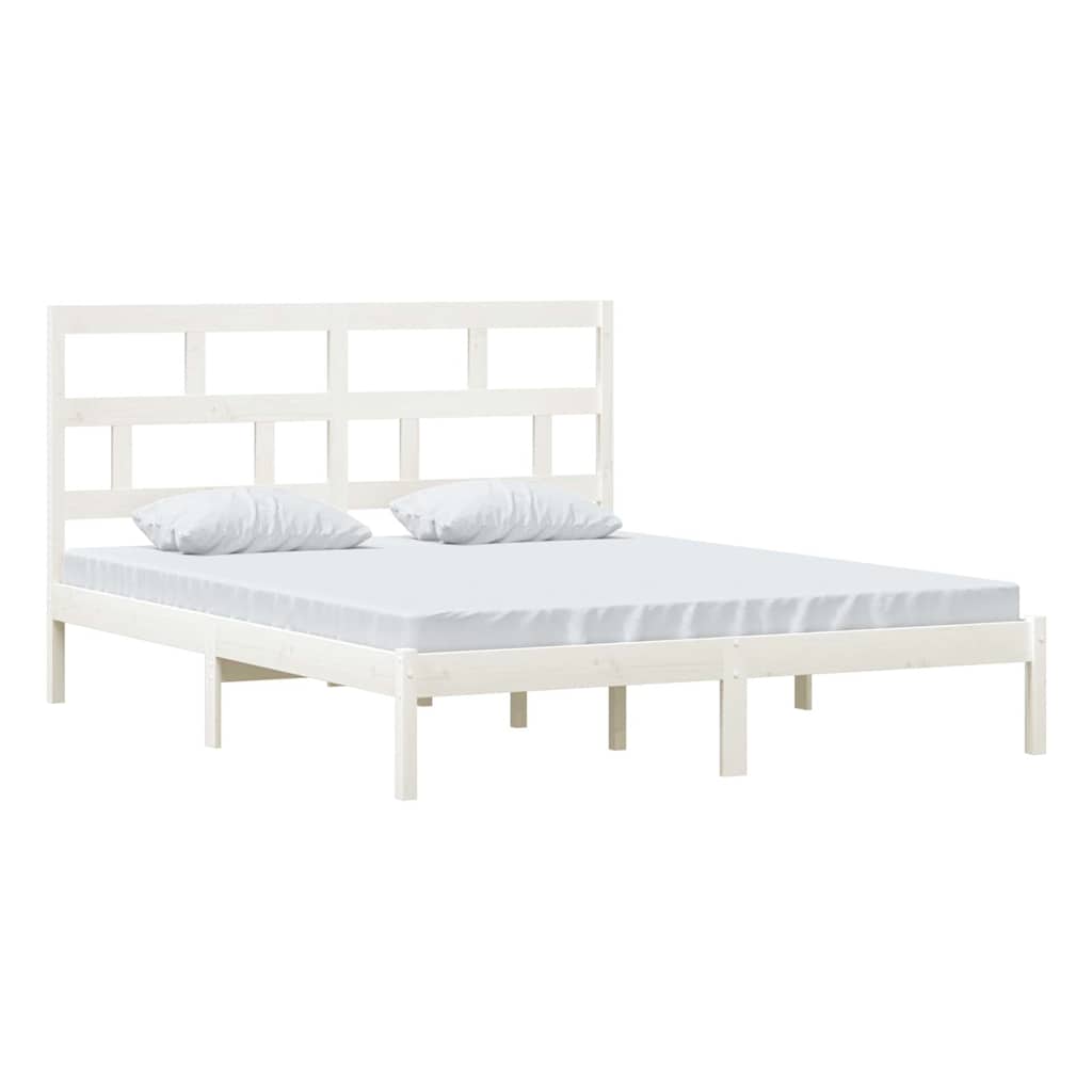 Vidaxl bedframe massief grenenhout wit 160x200 cm