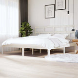 Vidaxl bedframe massief grenenhout wit 200x200 cm