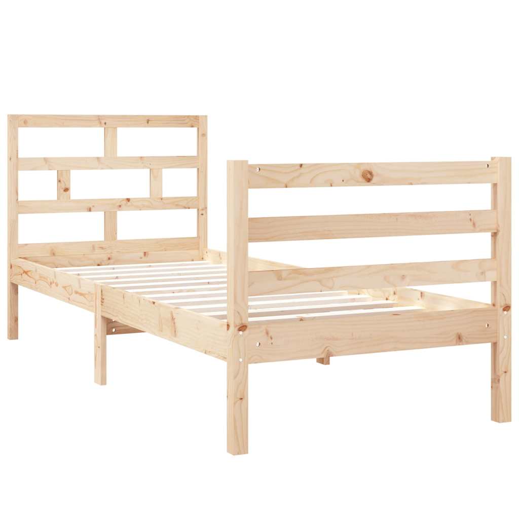 Vidaxl bedframe massief hout 75x190 cm