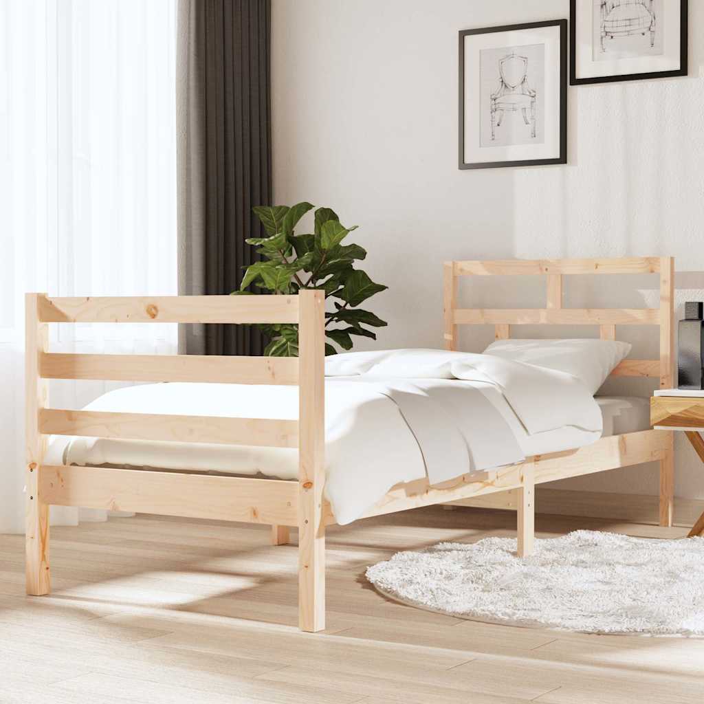 Vidaxl bedframe massief hout 75x190 cm