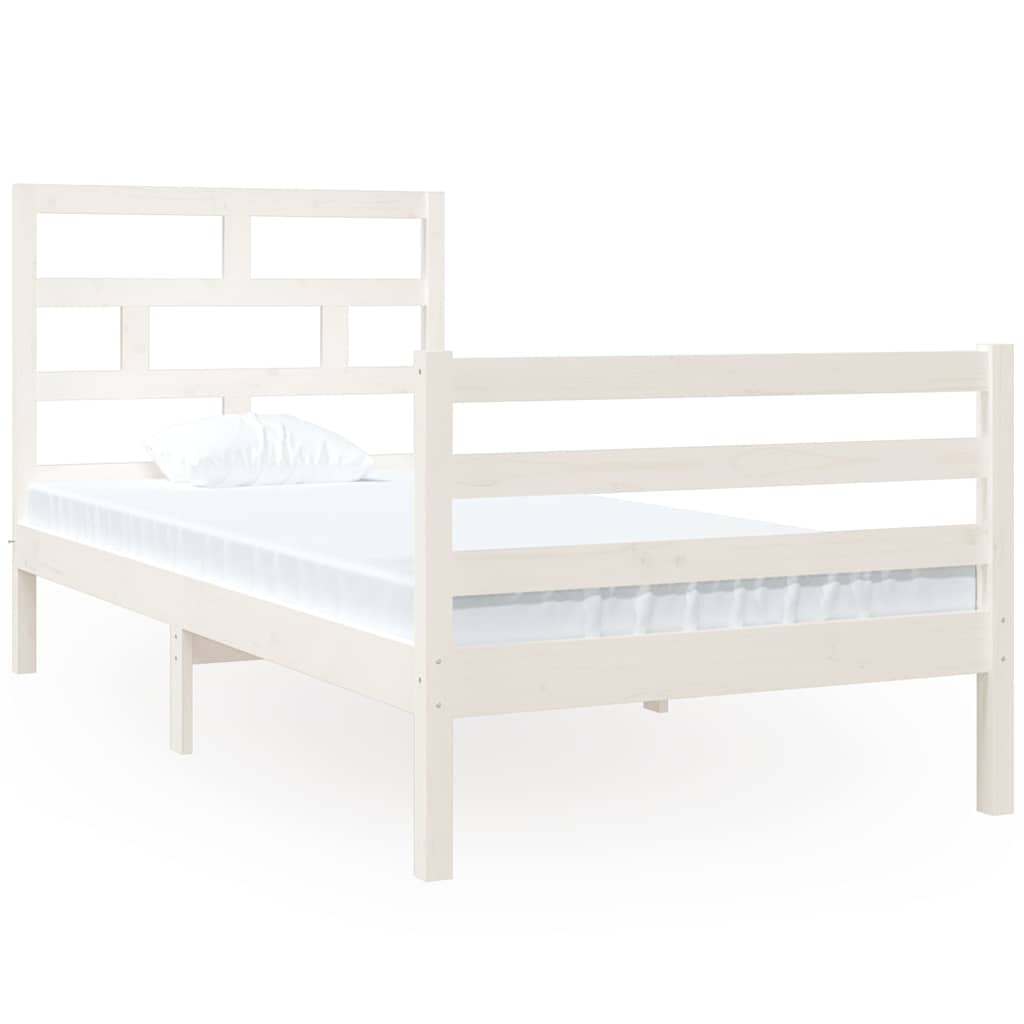 Vidaxl bedframe massief hout wit 90x190 cm