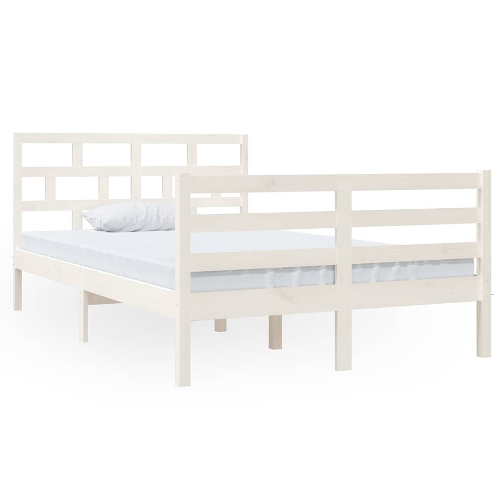 Vidaxl bedframe massief hout wit 120x190 cm