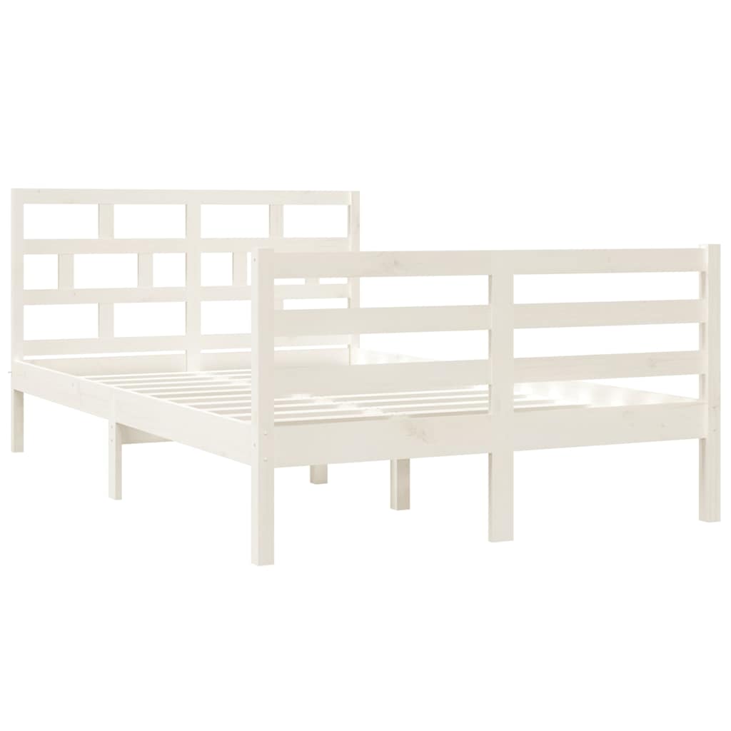 Vidaxl bedframe massief hout wit 120x190 cm