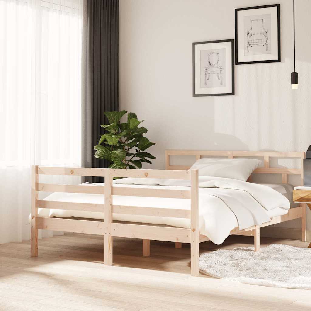 Vidaxl bedframe massief grenenhout 140x190 cm
