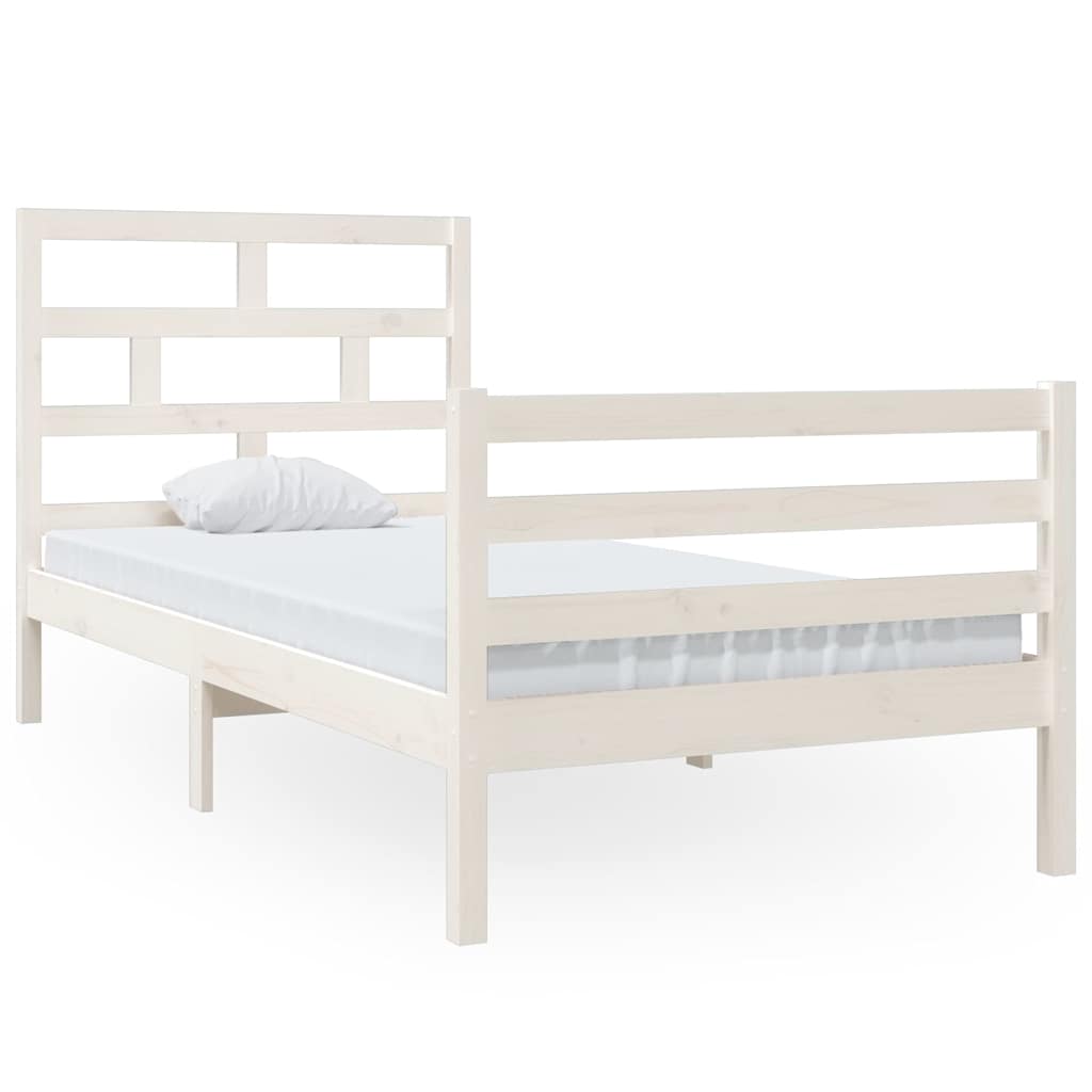 Vidaxl bedframe massief grenenhout wit 90x200 cm
