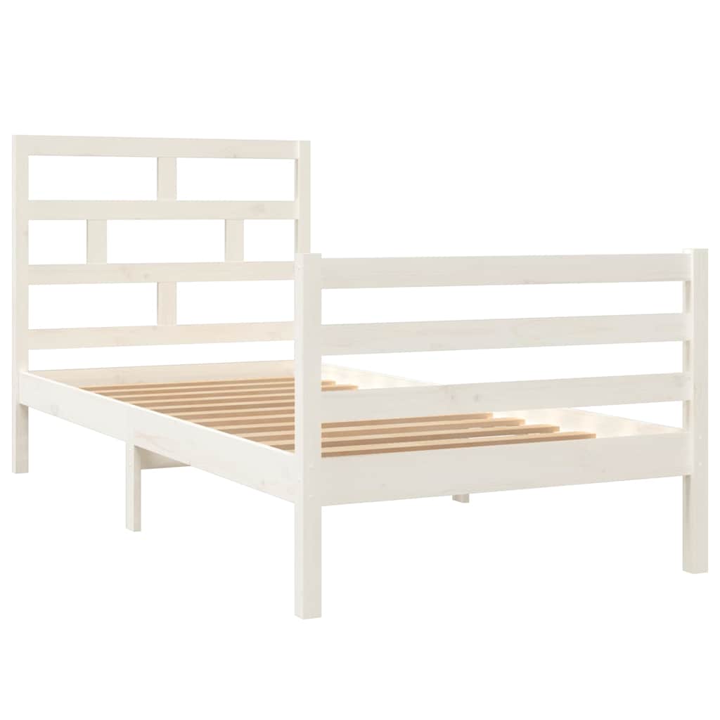 Vidaxl bedframe massief grenenhout wit 90x200 cm