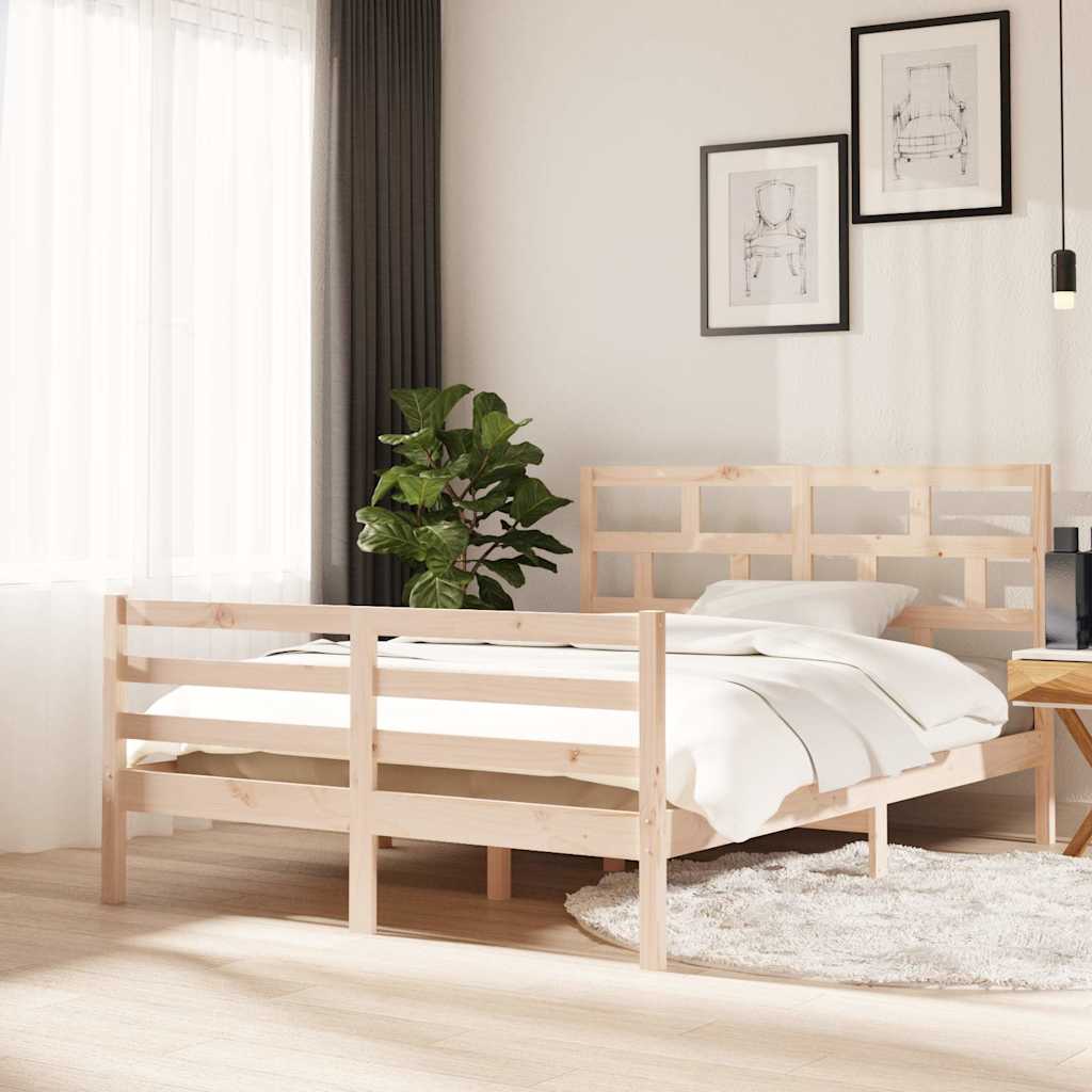 Vidaxl bedframe massief grenenhout 140x200 cm