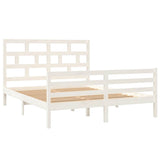 Vidaxl bedframe massief hout wit 150x200 cm