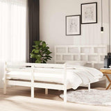 Vidaxl bedframe massief hout wit 150x200 cm