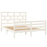 Vidaxl bedframe massief grenenhout wit 160x200 cm