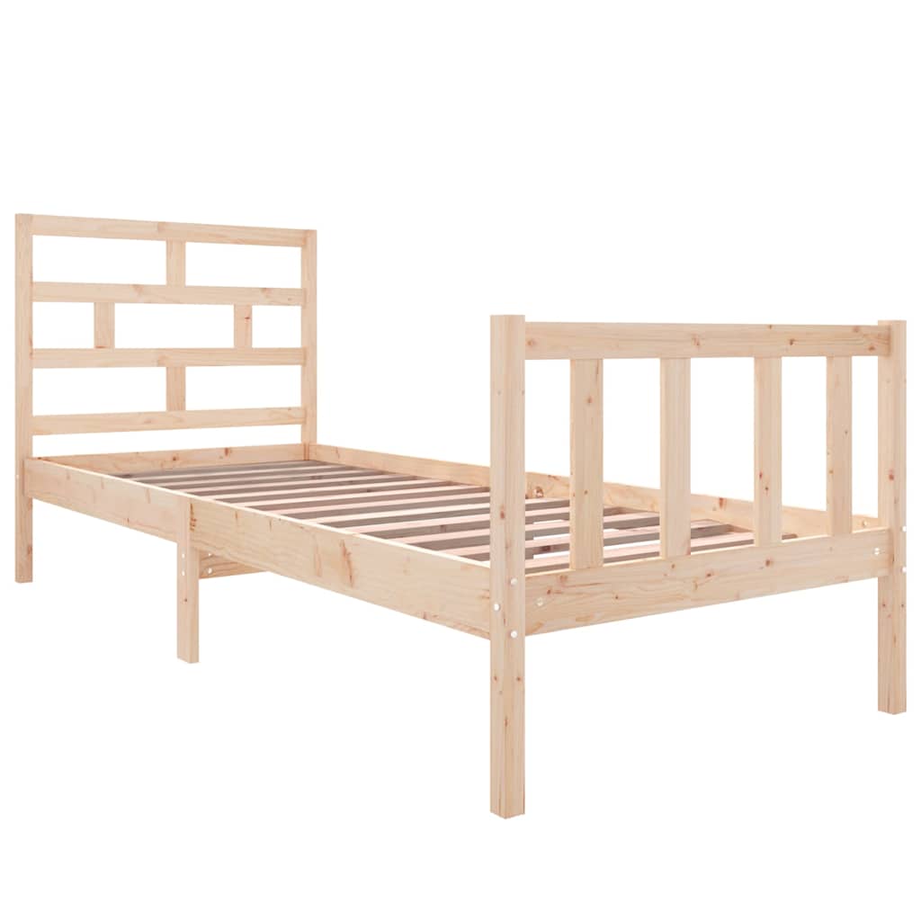 Vidaxl bedframe massief grenenhout zwart 75x190 cm