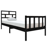 Vidaxl bedframe massief grenenhout zwart 75x190 cm