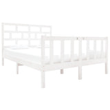 Vidaxl bedframe massief grenenhout wit 135x190 cm 4ft6 double