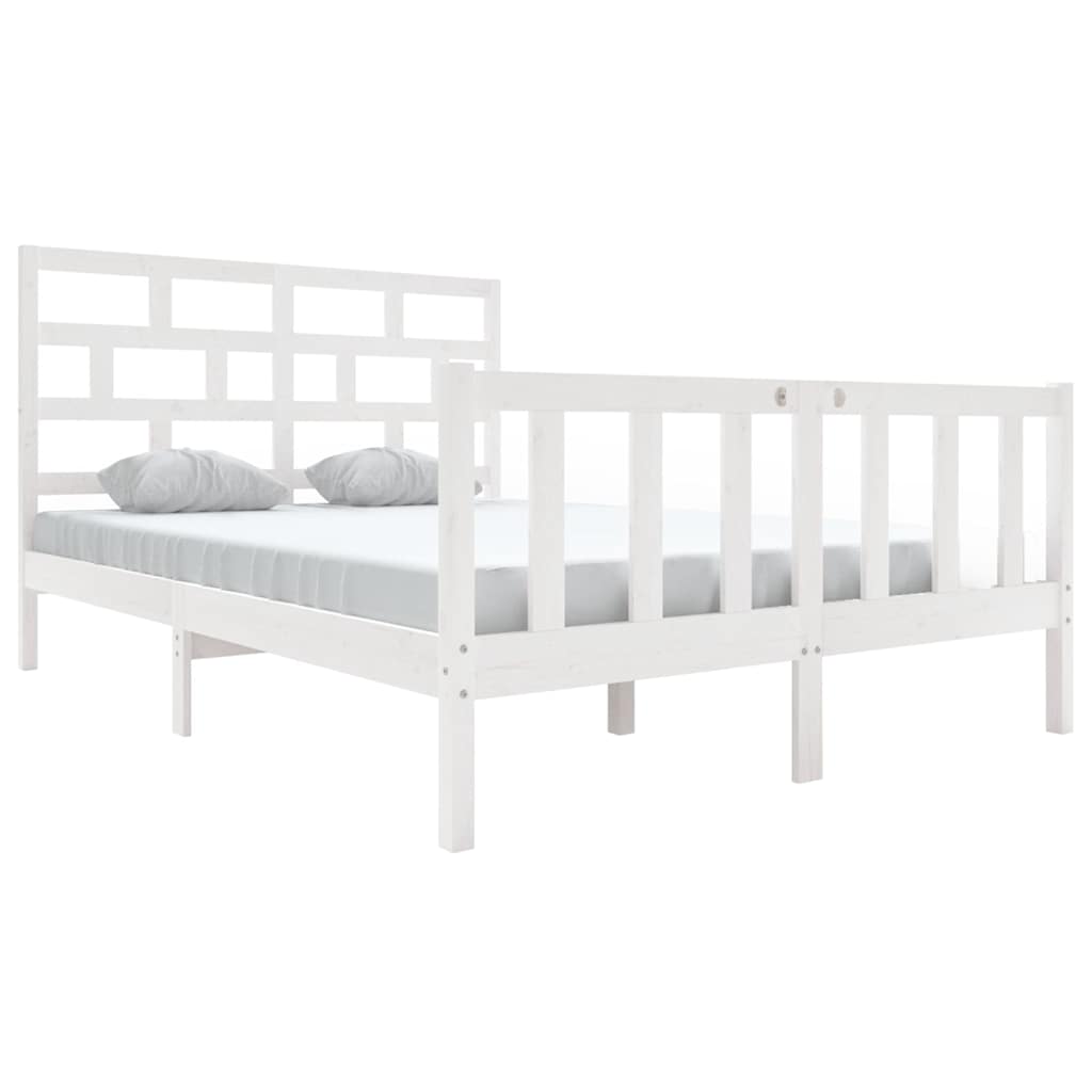 Vidaxl bedframe massief grenenhout wit 140x200 cm