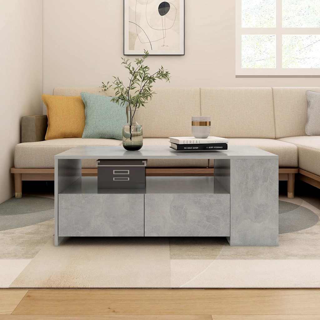 Vidaxl salontafel 102x55x42 cm bewerkt hout betongrijs