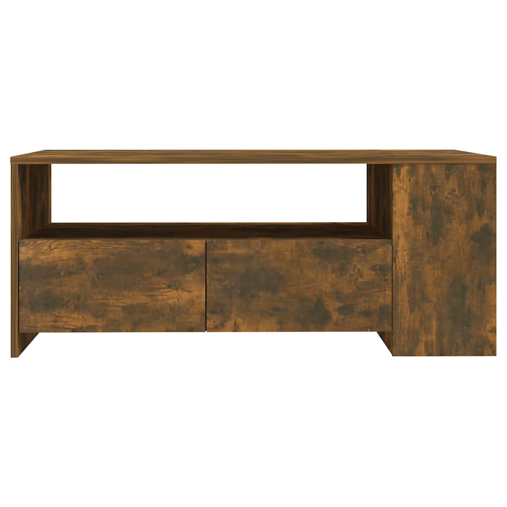 Vidaxl salontafel 102x55x42 cm bewerkt hout gerookt eikenkleurig