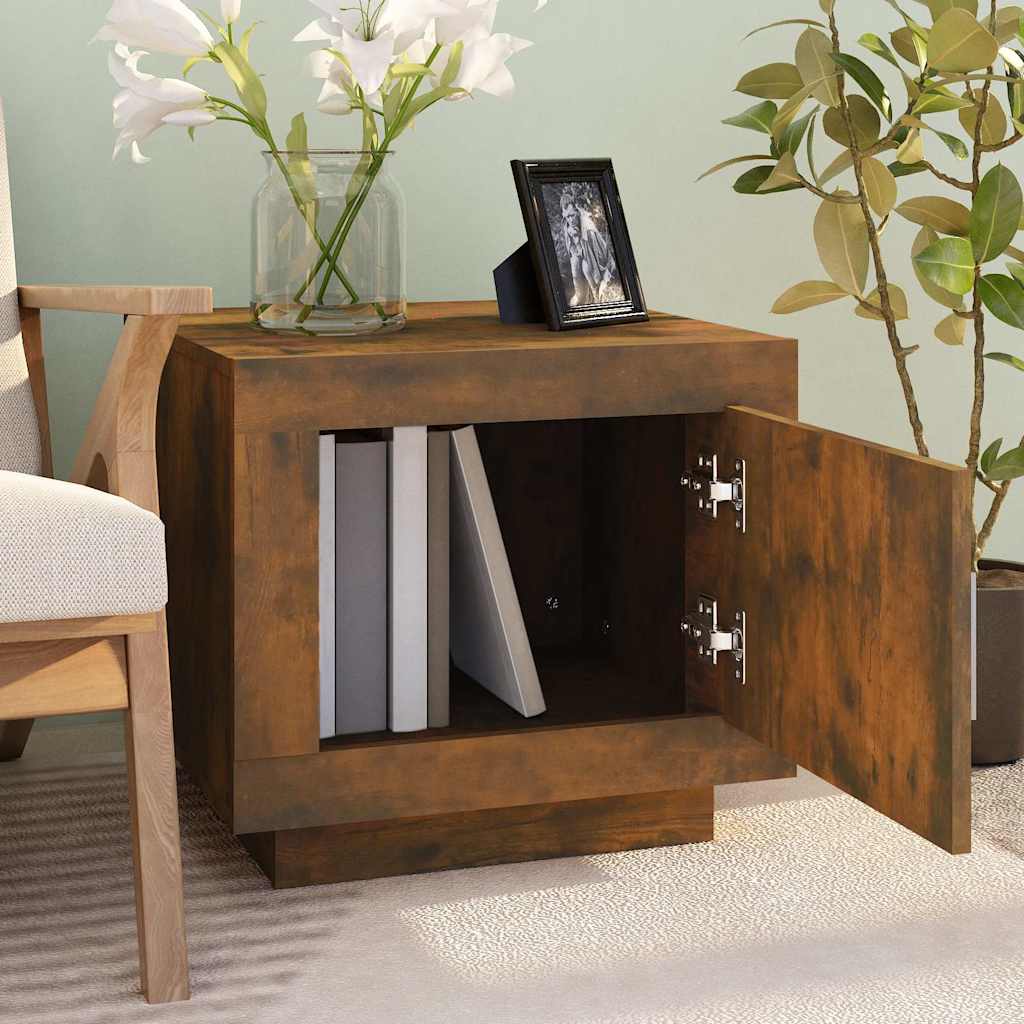 Vidaxl salontafel 51x50x45 cm bewerkt hout gerookt eikenkleurig