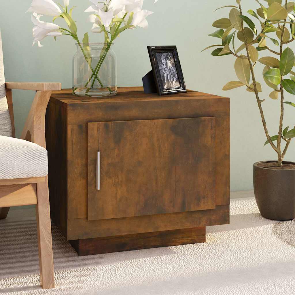 Vidaxl salontafel 51x50x45 cm bewerkt hout gerookt eikenkleurig