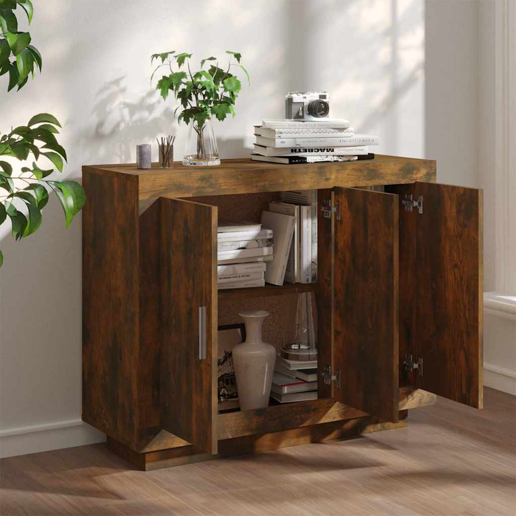 Vidaxl dressoir 92x35x75 cm bewerkt hout gerookt eikenkleurig