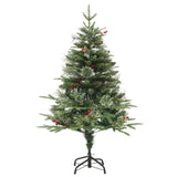 Vidaxl Weihnachtsbaum mit LED- und Kiefernkegeln 120 cm PVC und PE Green