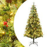 Árbol de Navidad Vidaxl con conos LED y pino 225 cm PVC y PE Green