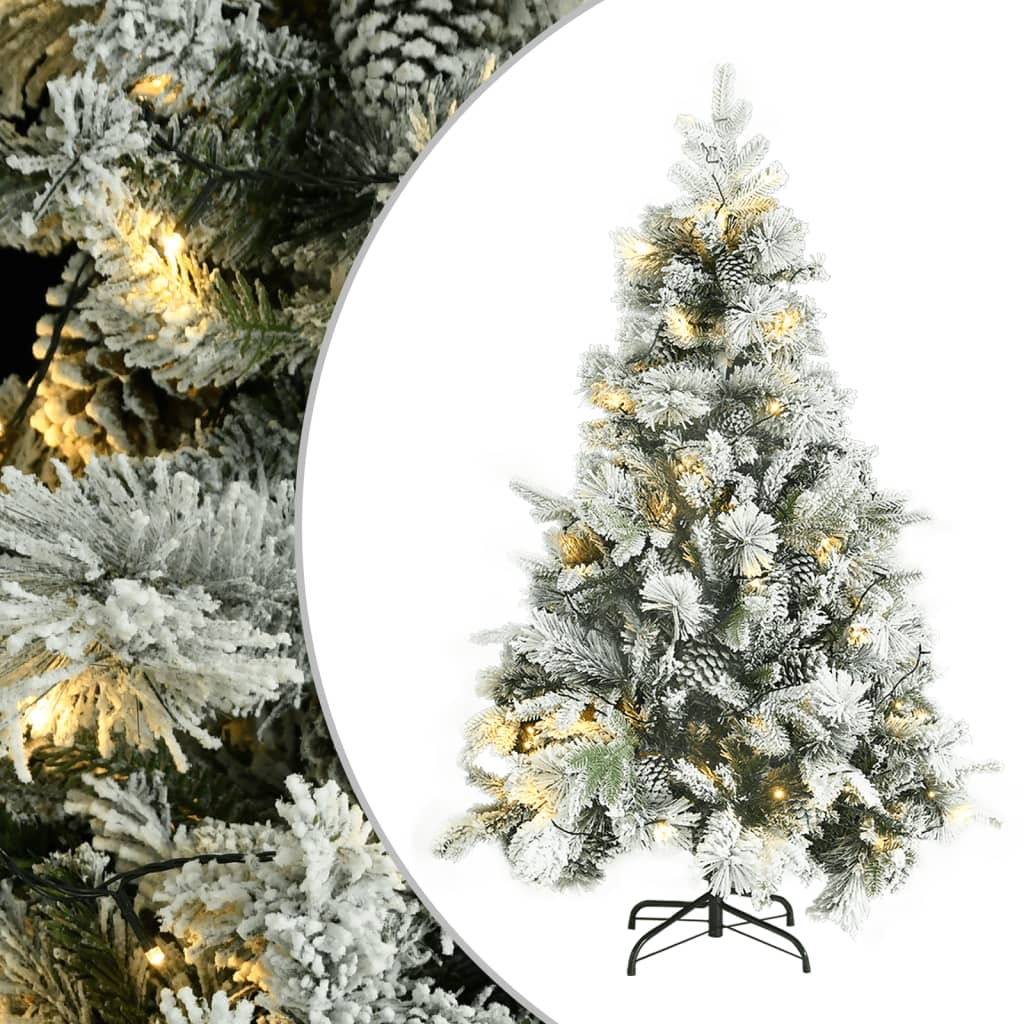 Vidaxl Christmas Tree avec des cônes LED et de pin et neige 150 cm PVC et PE