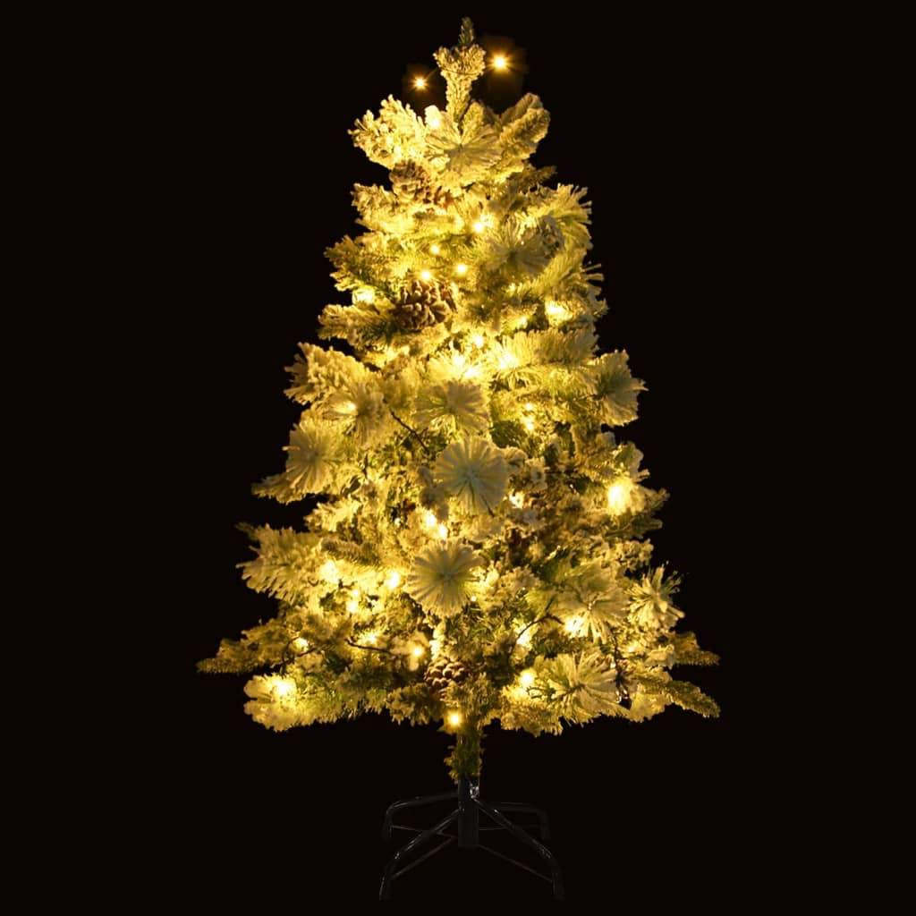 Vidaxl Christmas Tree avec des cônes LED et de pin et neige 150 cm PVC et PE