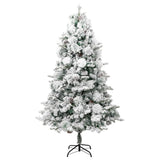 Vidaxl Weihnachtsbaum mit LED- und Kiefernkegeln und Schnee 195 cm PVC und PE