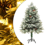 Vidaxl Tréser de Noël avec des cônes LED et de pin 120 cm en PVC et Green PE