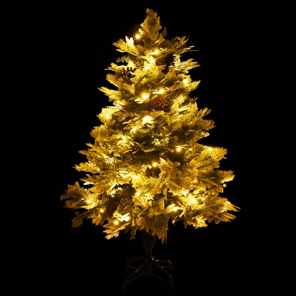 Vidaxl Weihnachtsbaum mit LED- und Kiefernkegeln 120 cm PVC und PE Green