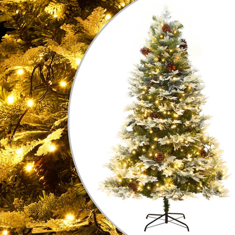 Vidaxl Christmas Tree avec des cônes LED et en pin 195 cm en PVC et Green PE