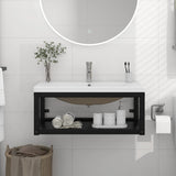 Vidaxl wastafelframe met inbouwwastafel ijzer zwart