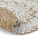 Tapis vidaxl avec imprimé autour de 180 cm de jute tressée