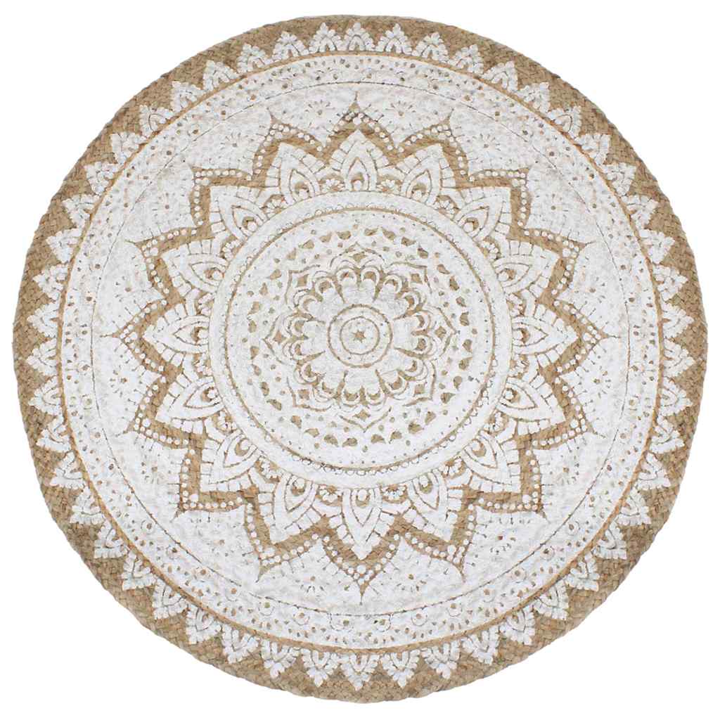 Tapis vidaxl avec imprimé autour de 210 cm de jute tressée