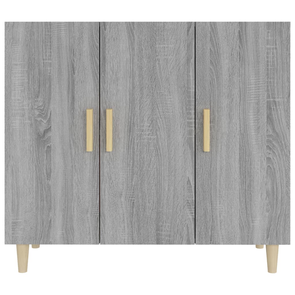 Vidaxl dressoir 90x34x80 cm bewerkt hout grijs sonoma eikenkleurig