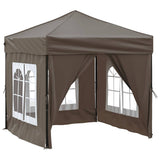Vidaxl PartyTent pliable avec des parois latérales 2x2 m taupe