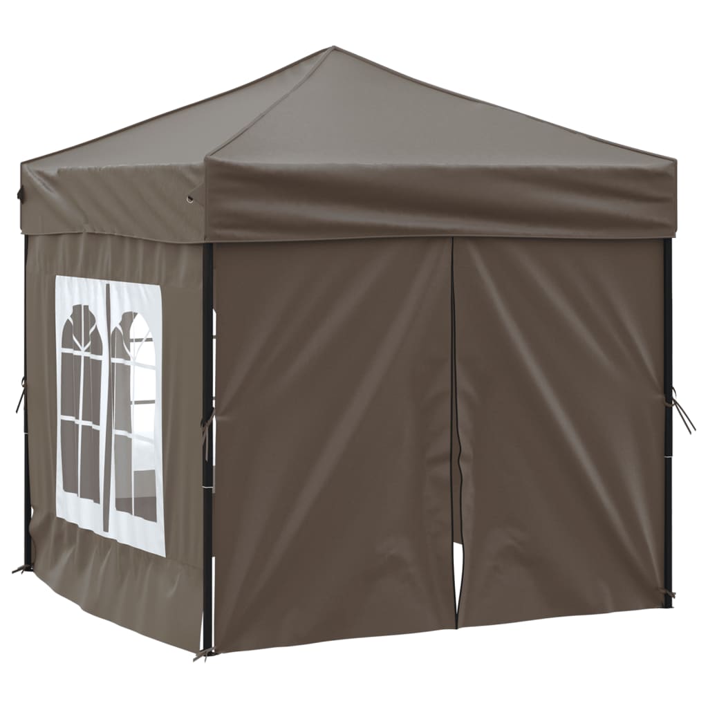 Vidaxl PartyTent plegable con paredes laterales 2x2 m taupe