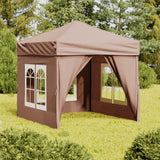 Vidaxl PartyTent plegable con paredes laterales 2x2 m taupe