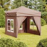Vidaxl PartyTent pliable avec des parois latérales 2x2 m taupe