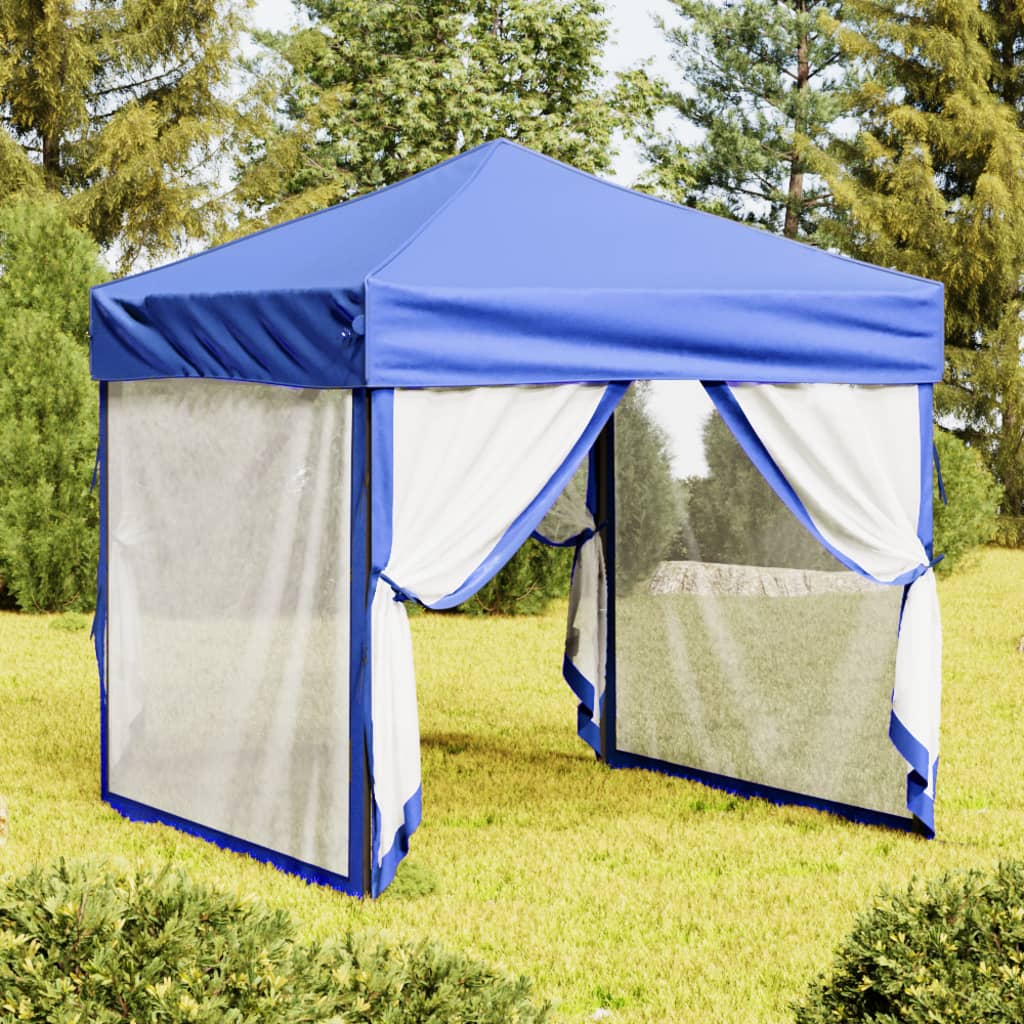 Vidaxl PartyTent skládací s bočními stěnami 2x2 m modrá