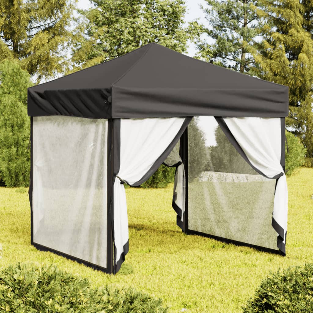 Vidaxl partytent faltbar mit Seitenwänden 2x2 m Anthrazit -gelenkt