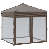 Vidaxl PartyTent sammenleggbar med sidevegger 2x2 m taupe